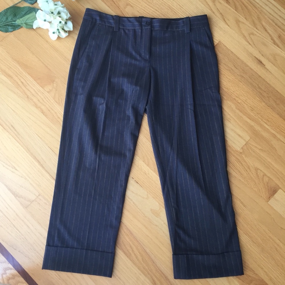 BCBGMaxazria Isabella Cropped Pinstripe Trousers